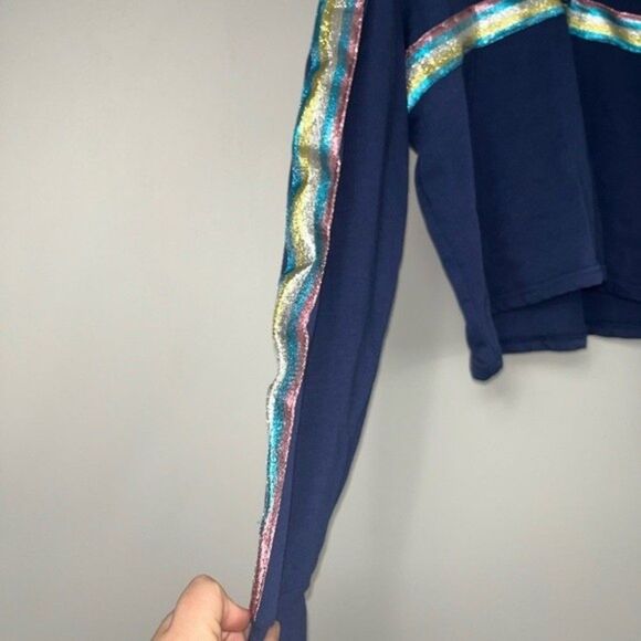 Disney JRs Women’s Blue Lilo and Stitch Blue Sparkle Pull Over Quarter Zip - Picture 4 of 6